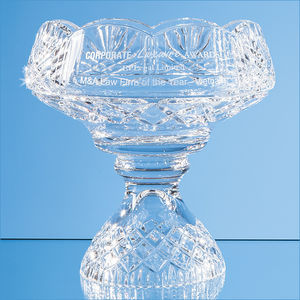 20cm Lead Crystal Scalloped Footed Bowl