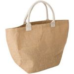 Jute shopping bag with cotton handles (33x52x17 cm)