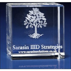 Crystal Cube Award Trophy or Paperweight