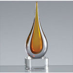 18cm Handmade Crystal Golden Teardrop Award