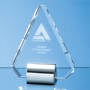 14.5cm Optical Crystal Diamond mounted on a Chrome Stand