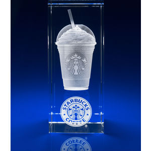 Crystal Glass Hospitality Award Trophy or Paperweight
