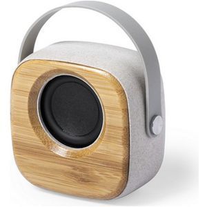Wireless speaker BT 5.0 3W wheat straw and bamboo details
