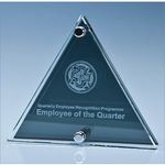 15cm x 17.5cm x 6mm Clear & Smoked Glass Triangle Plaque