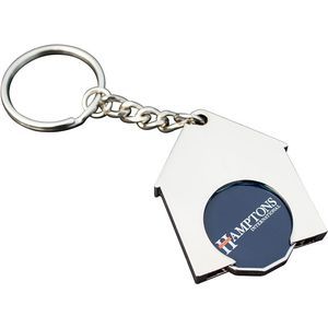 House Shaped Trolley Coin Keyring (Full Colour Print)