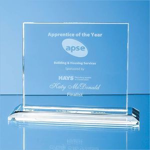 9cm x 12cm x 12mm Clear Glass Horizontal Rectangle Award