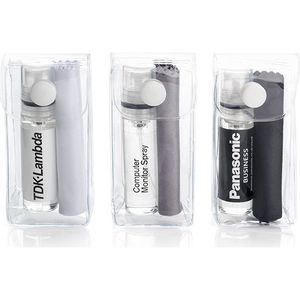2pc White Screen & Glasses Cleaning Kit in a PVC Pouch