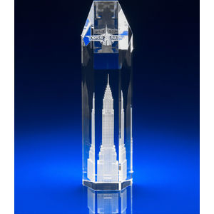 Crystal Glass Hexagon Award or Trophy