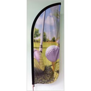 XX Large Round Feather Flag Banner With Car Base
