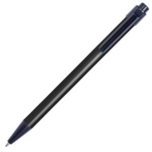 Ball pen with coloured barrel and black parts