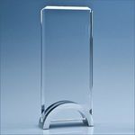 17.5cm x 9cm x 15mm Optical Crystal Rectangle on an Aluminium Base