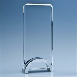 20cm x 9cm x 15mm Optical Crystal Rectangle on an Aluminium Base
