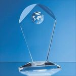 22cm Optical Crystal Arch Award with Recessed Globe