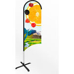 Small Wing Feather Flag Banner With Cross Base