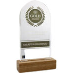 Acrylic Awards with Real Wood Base - small
