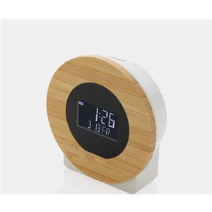XD Collection Utah RCS rPlastic And Bamboo LCD Desk Clock